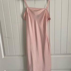 Pink slip dress